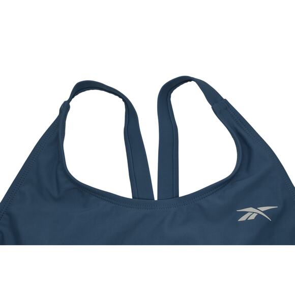 Reebok Women's High Neck Athletic One Piece Swimsuit in Slate Blue - Picture 3 of 6